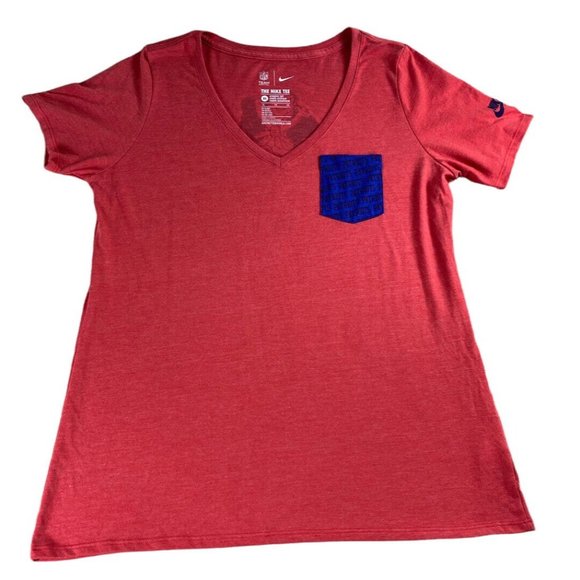 NFL Team Nike New England Patriots Shirt Sz XL Red V-Neck Top Short-Sleeve - Picture 2 of 9